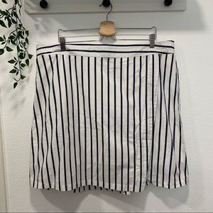 Lane Bryant White Blue Cotton Stripe Skirt Sz 24 NWT